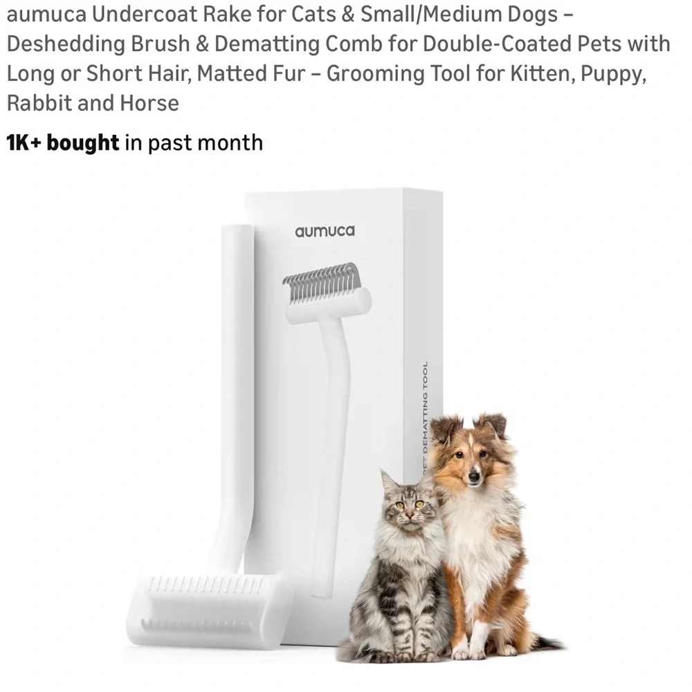 White Undercoat Rake for Small Pets